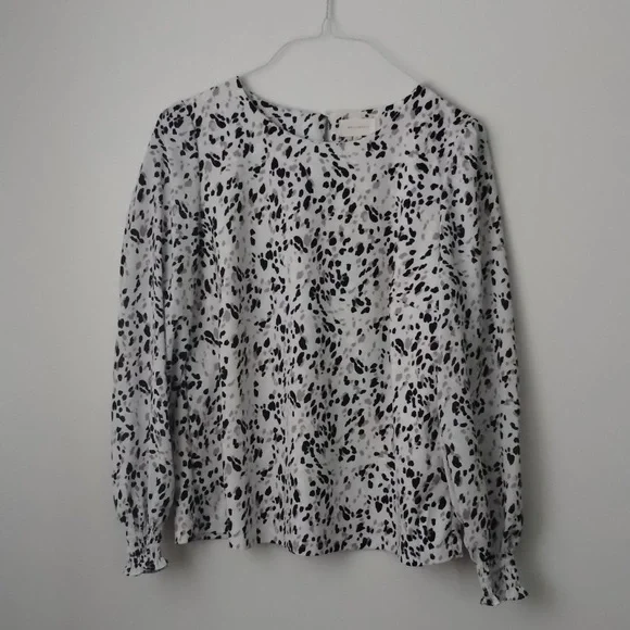 Women's blouse,size Large,white, pink, and black excellent condition, Melloday - Picture 1 of 3